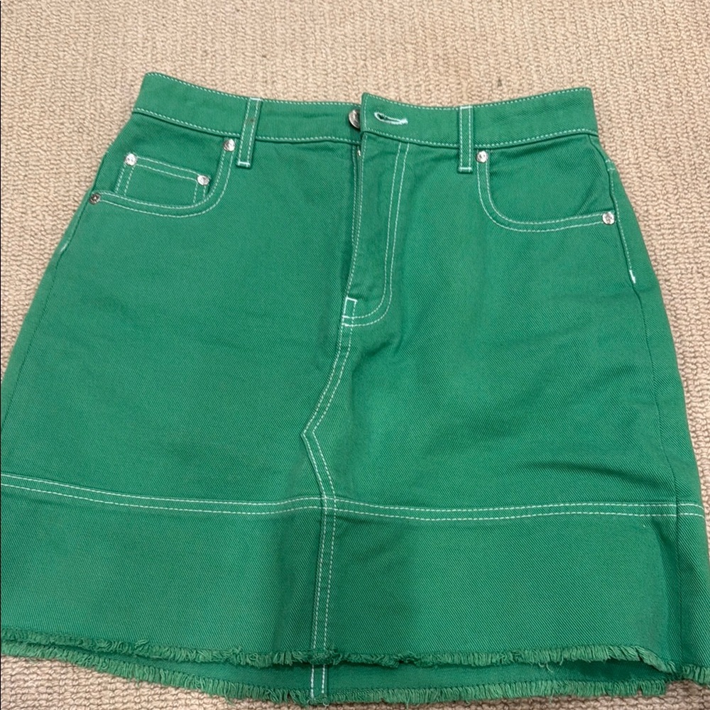 Green Denim Skirt msgm